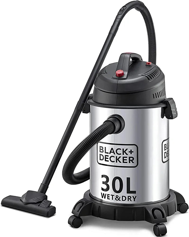 Black+Decker 30L Wet & Dry Drum Vacuum Cleaner 1400W (Stainless Steel Tank)