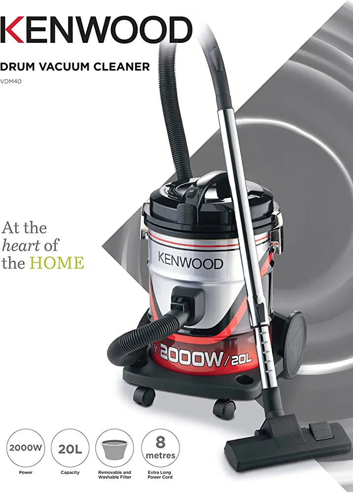 KENWOOD Drum Vacuum Cleaner 2000W 20L   VDM40.000BR