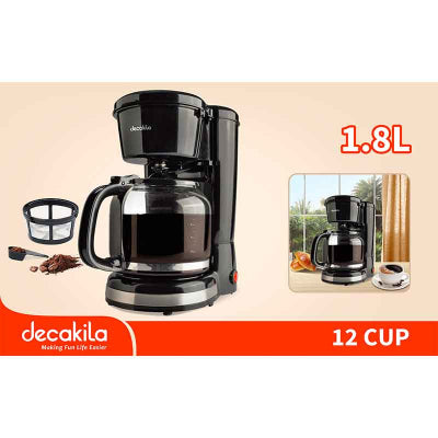 Decakila Coffee Maker Drip 900w 1.8L 12 Cups 150ml Keep Warm KECF028B