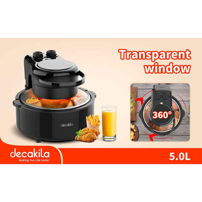 Decakila Air Fryer 5L Transparent Window 1200W Single Coat Non Stick KEEC045B